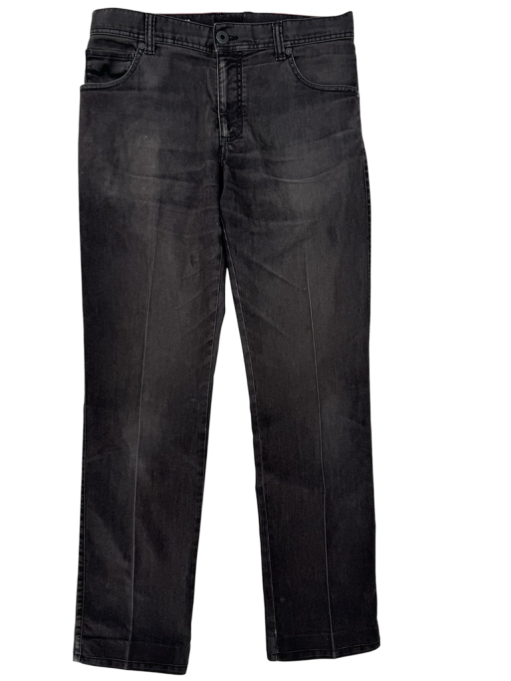 Alberto T400 Black Jeans Stone Straight Modern Fit Stretch Cool Hemmed to 34x33